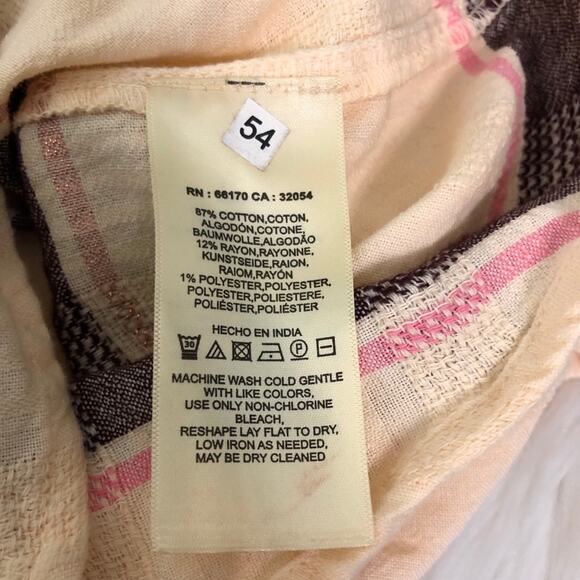 Anthropologie Marina Halter Ruffle Jumpsuit Wide Leg Size M Striped Tiered Pink - Picture 8 of 9